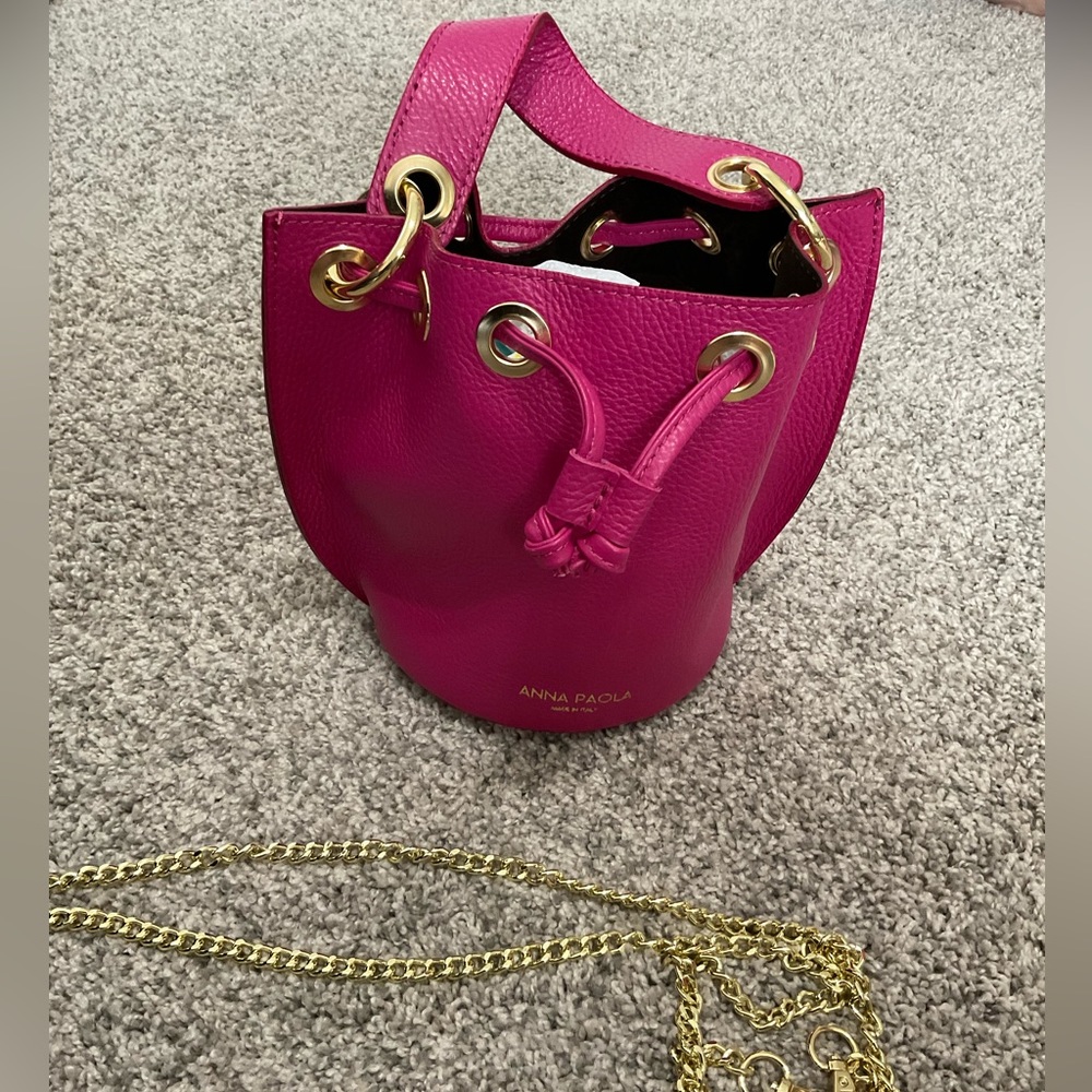 Anna Paola Pink Leather Crossbody